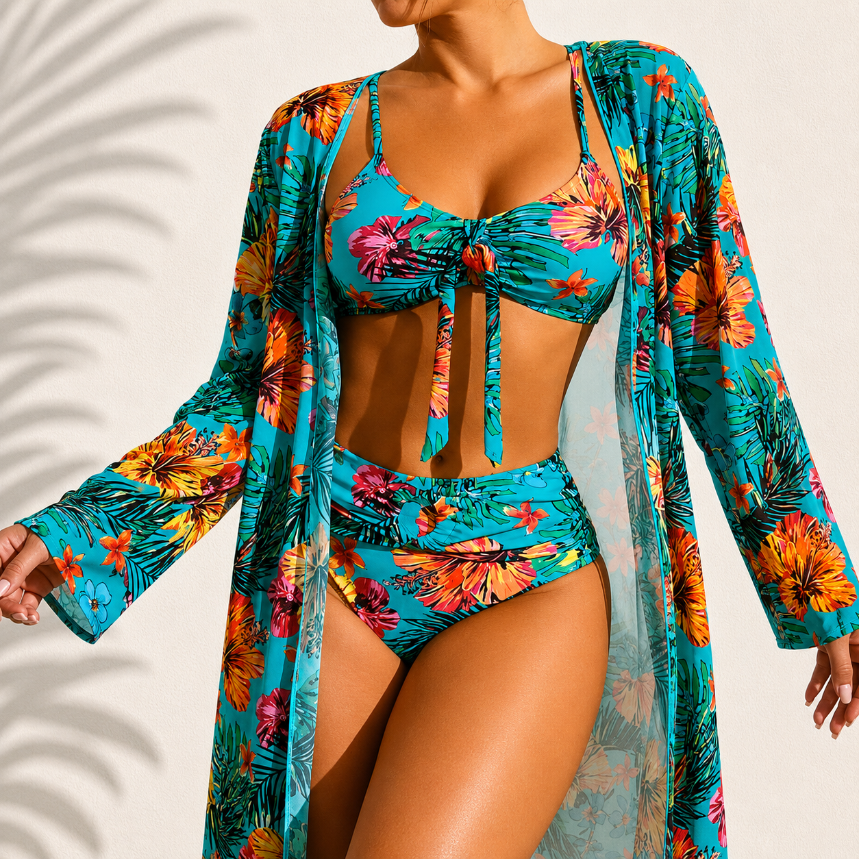 VALERIA - DELACROIX | Bikini de tres piezas , elegante y tropical